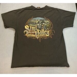 HARLEY DAVIDSON Y2K USA CALIFORNIA DISTRESSED BLACK T SHIRT 2012 SZ LARGE